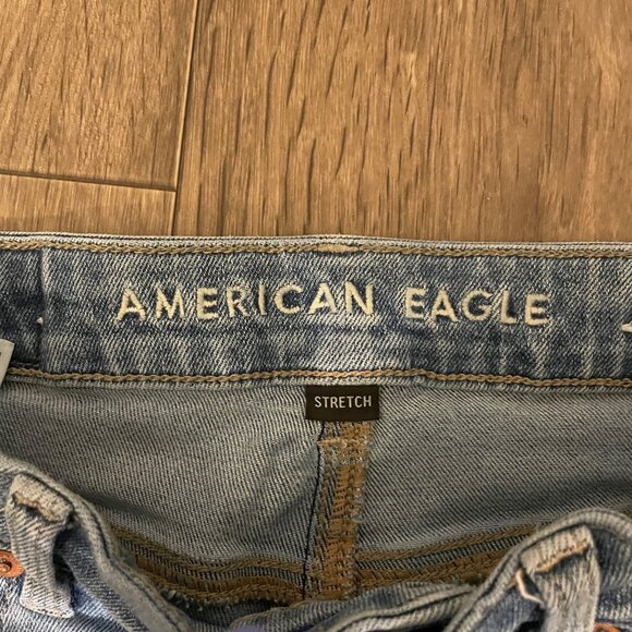 American Eagle Stretch Womens Mom Jean Size 0 Regular Med Wash - Picture 3 of 8
